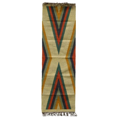 Soft Flatweave Tribal Design Sabra Cotton Rug In Multicolor - Image 2