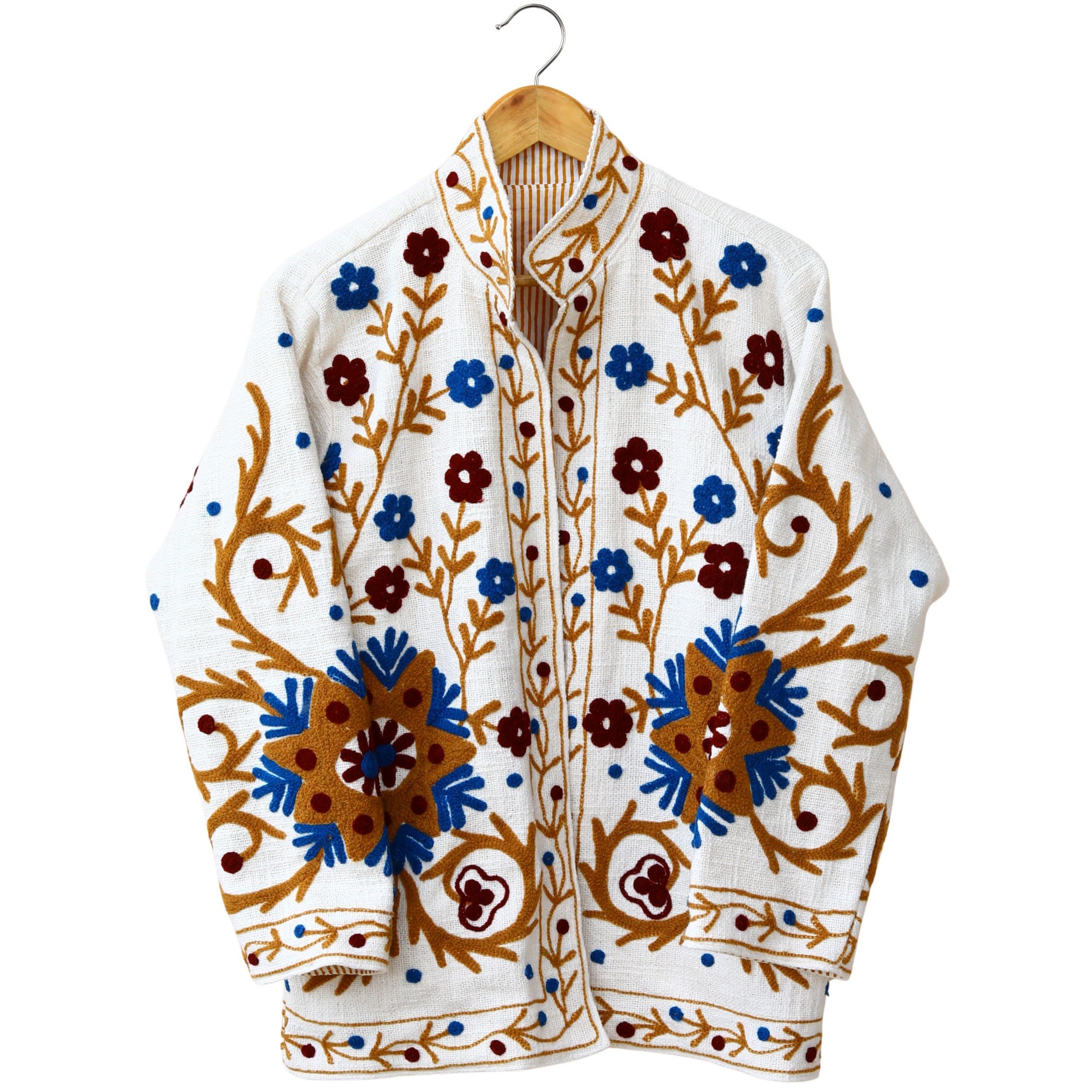 SoulWeave Cotton Slub Suzani Jacket In Multicolor