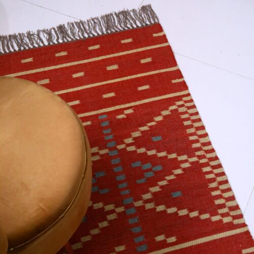 Sahara Cotton Sabra Rug In Red & Yellow