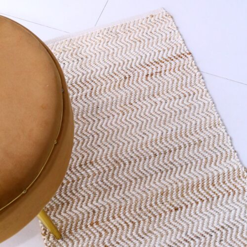 Golden Hour Cotton Sabra Rug In White & Brown