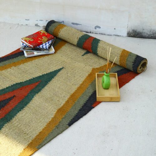 Soft Flatweave Tribal Design Sabra Cotton Rug In Multicolor - Image 6