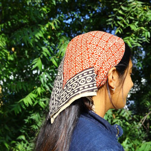 Saanjh Cotton Bagru Block Printed Bandana