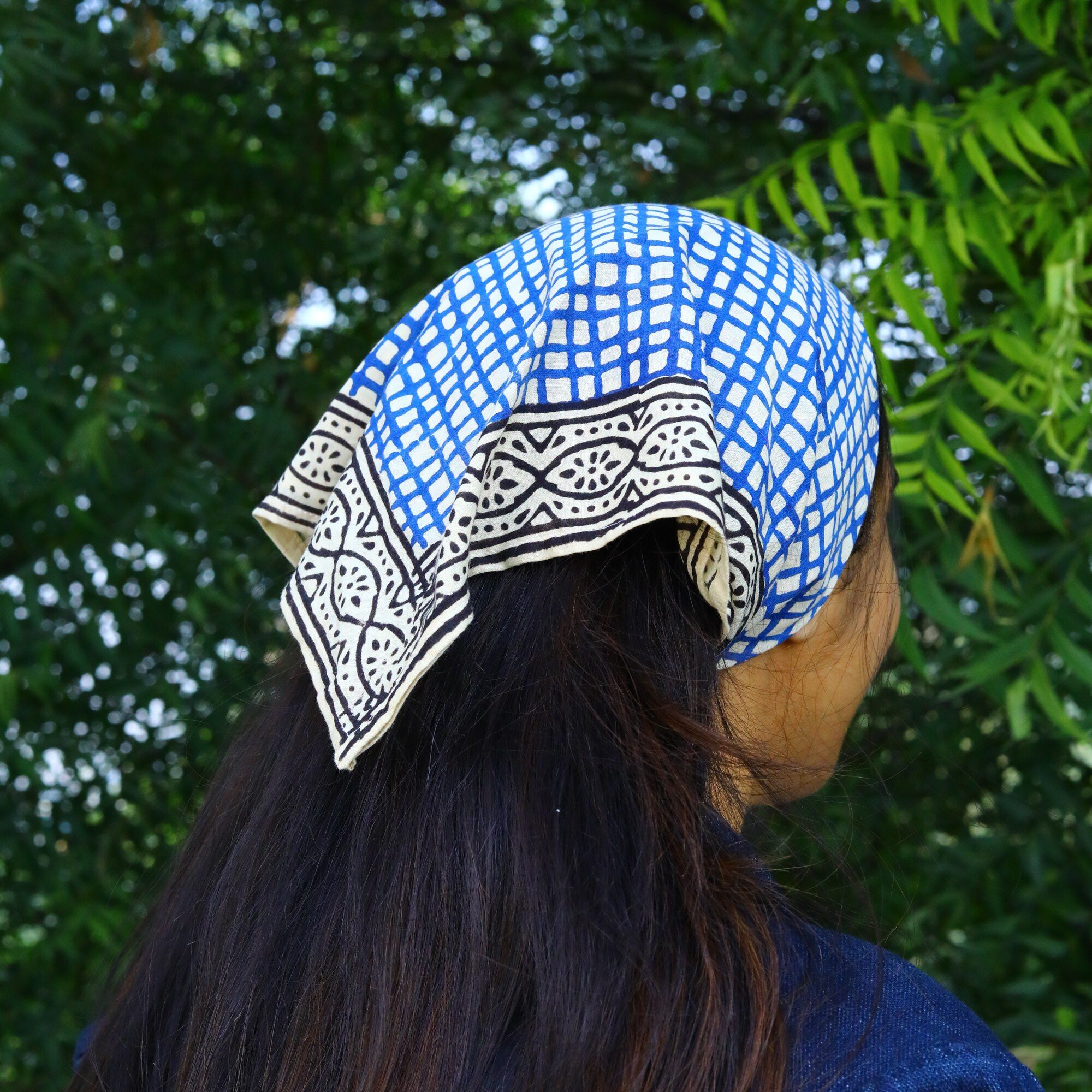 Knot Blush Headwrap Block Print Bandana
