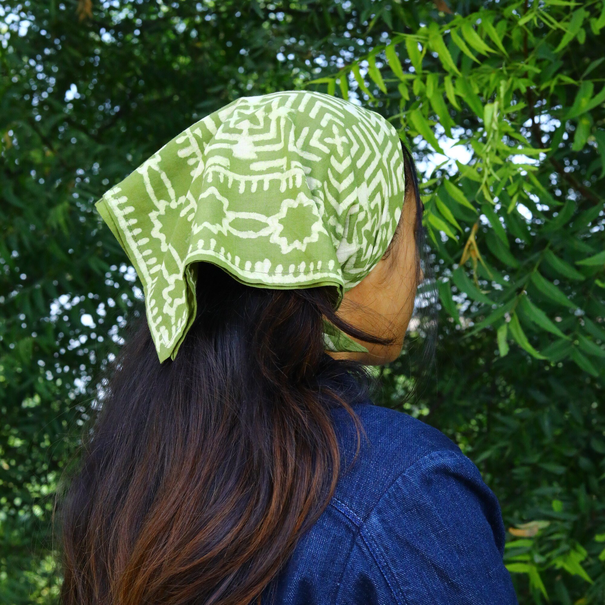 Pretty Green Block Print Bandana
