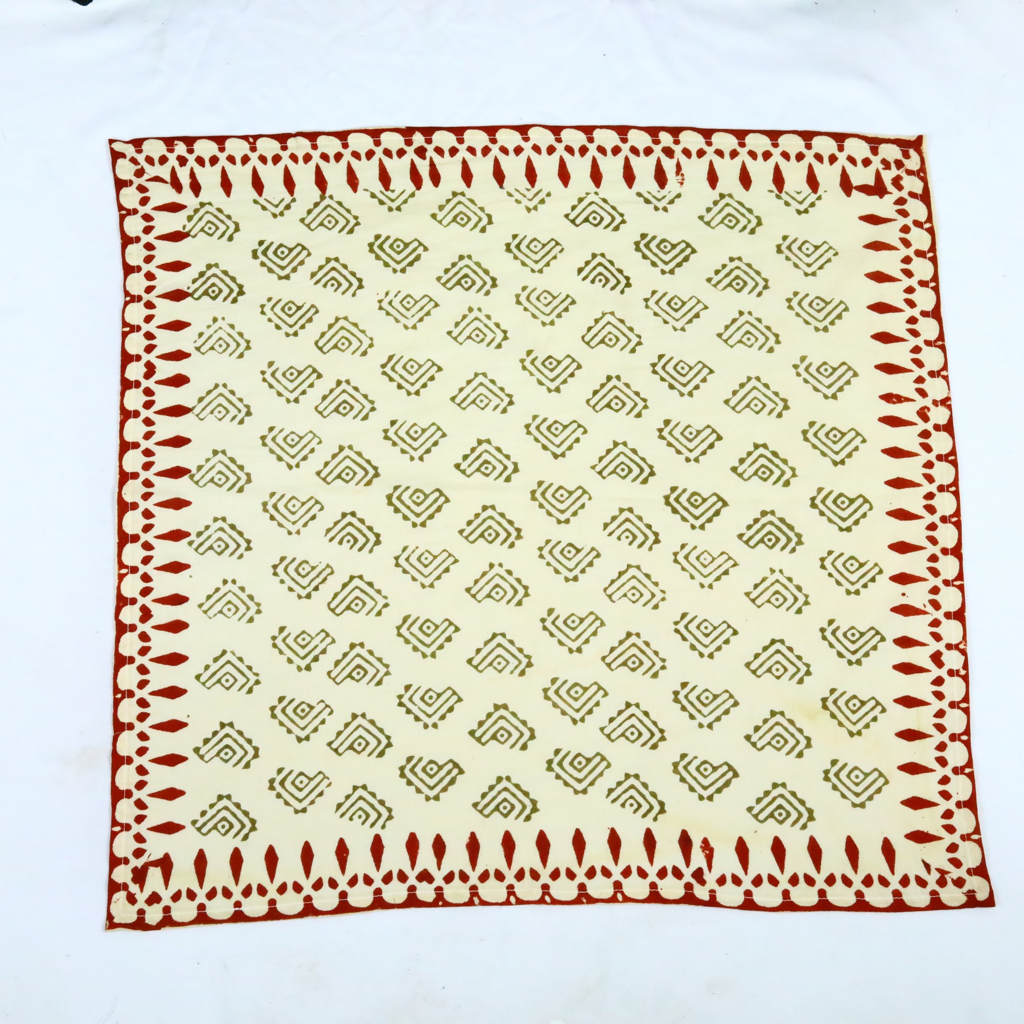 Style Knot Cotton Block Printed Bandana In Multicolor - Image 2