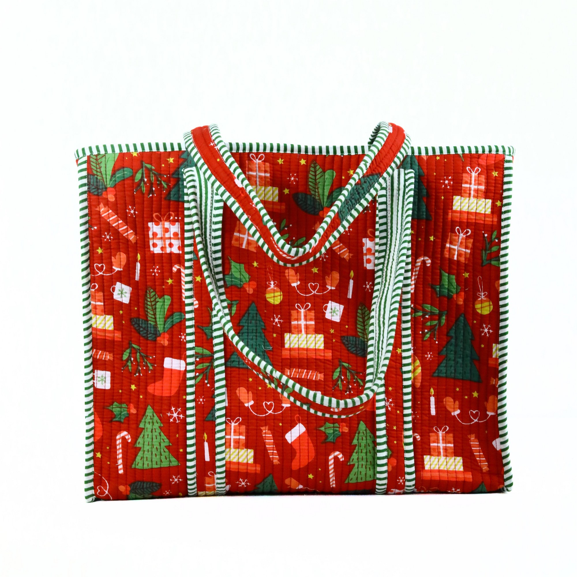 Thoughtful Gifts Wrapped in Christmas Love Screen Print Cotton Tote Bag