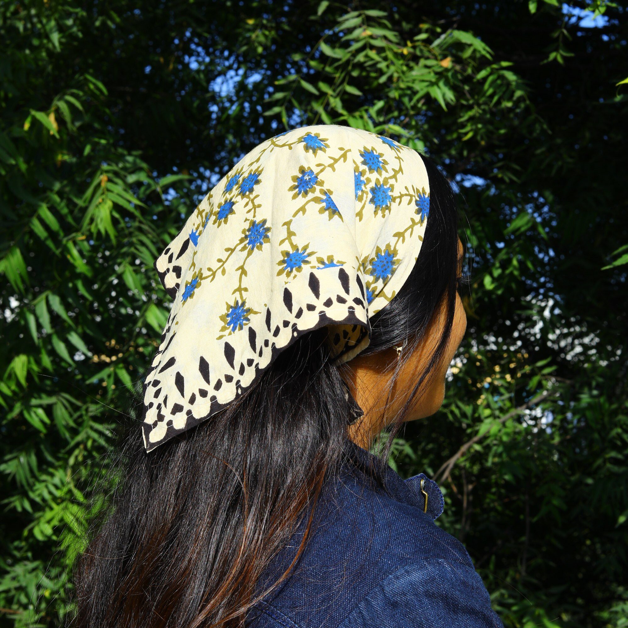 Twist Pop Cotton Block Printed Bandana