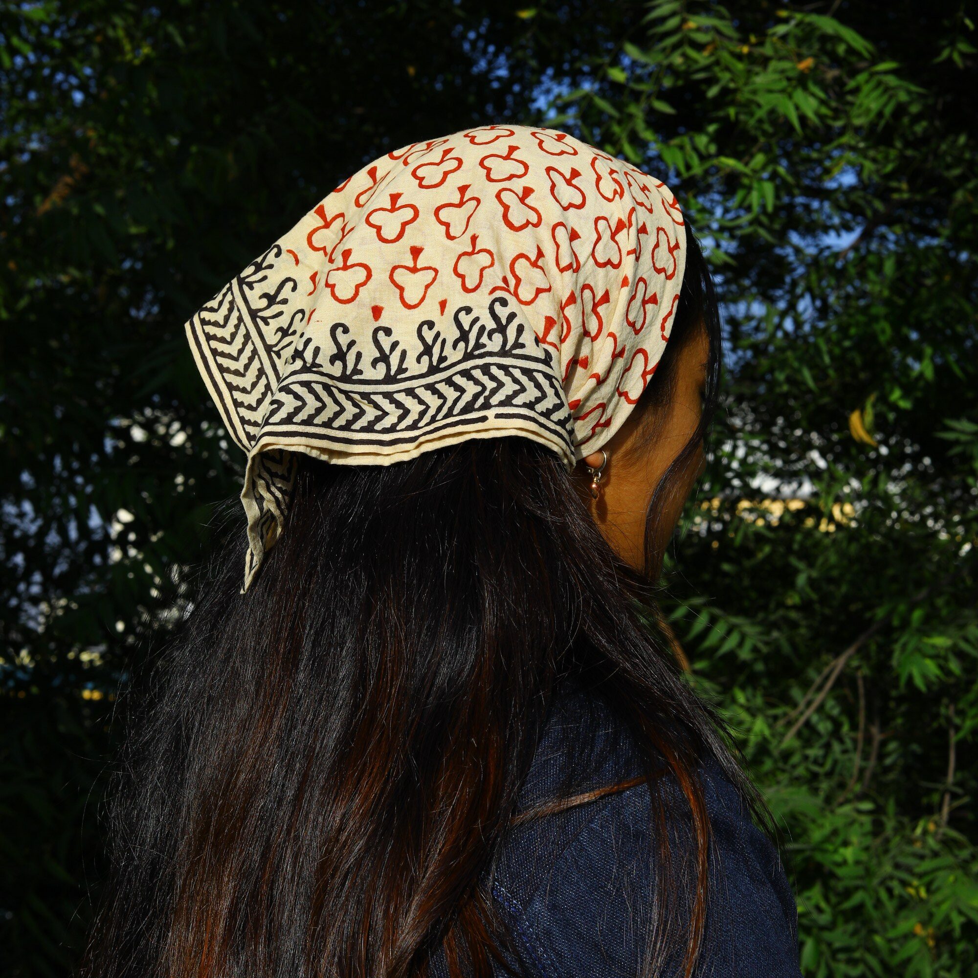 Pure Thread Premium Bandana Cotton Block Printed Bandana In Multicolor