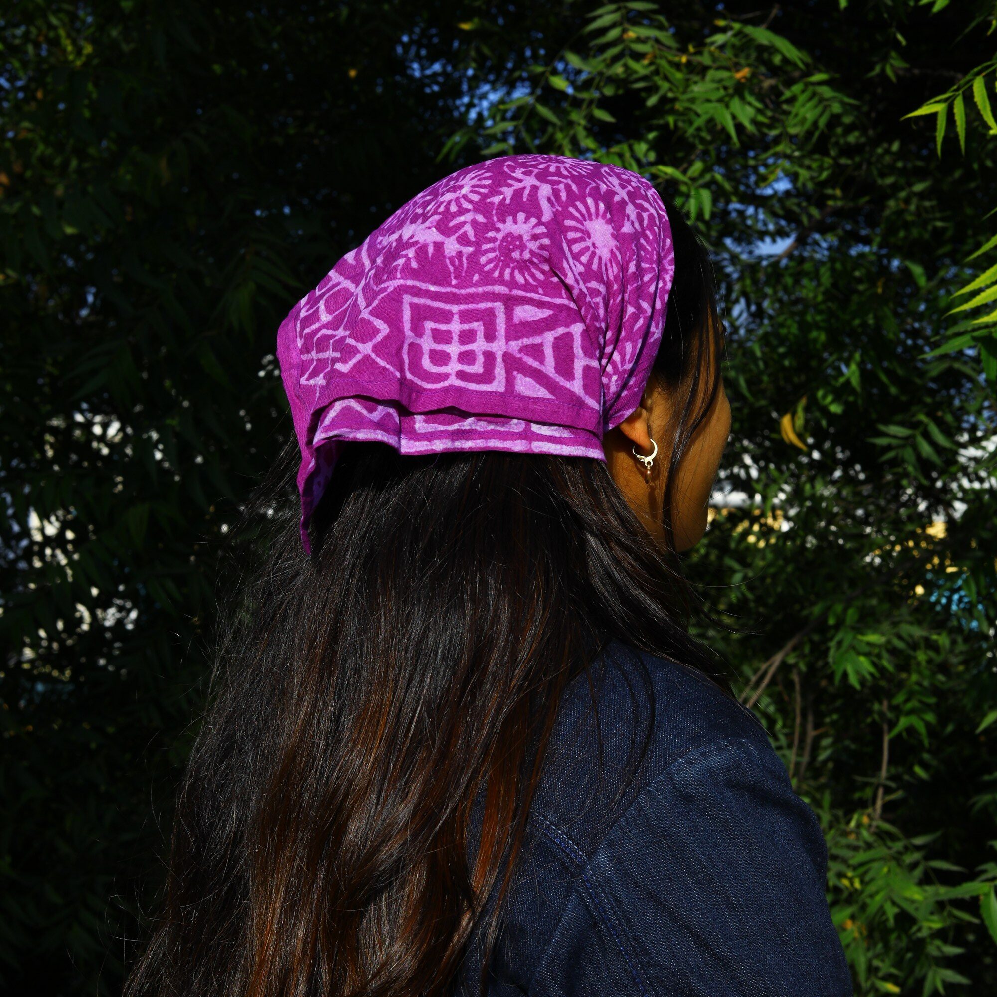 Made for everyday fun Cotton Block Printed Bandana In Purple