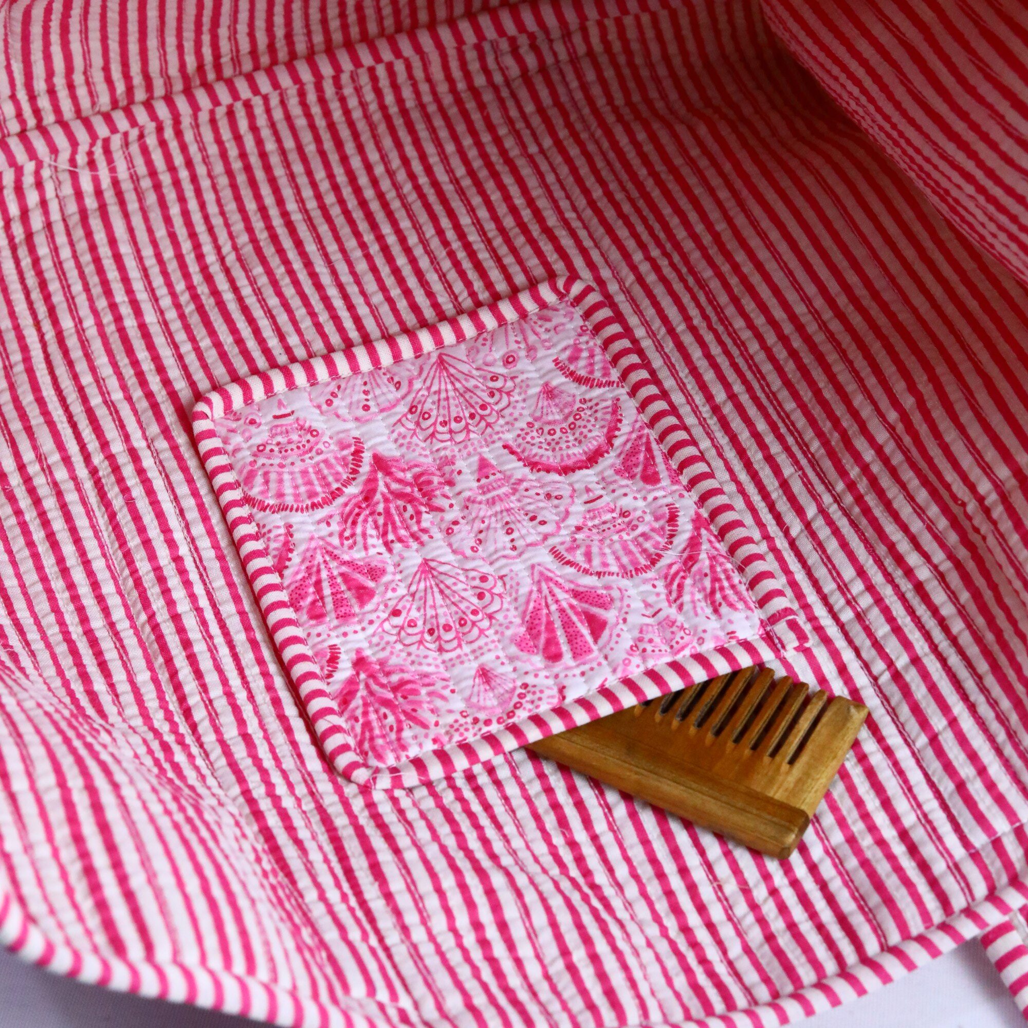 Blossom Screen Print Cotton Quilted Tote Bag In Pink - Image 5