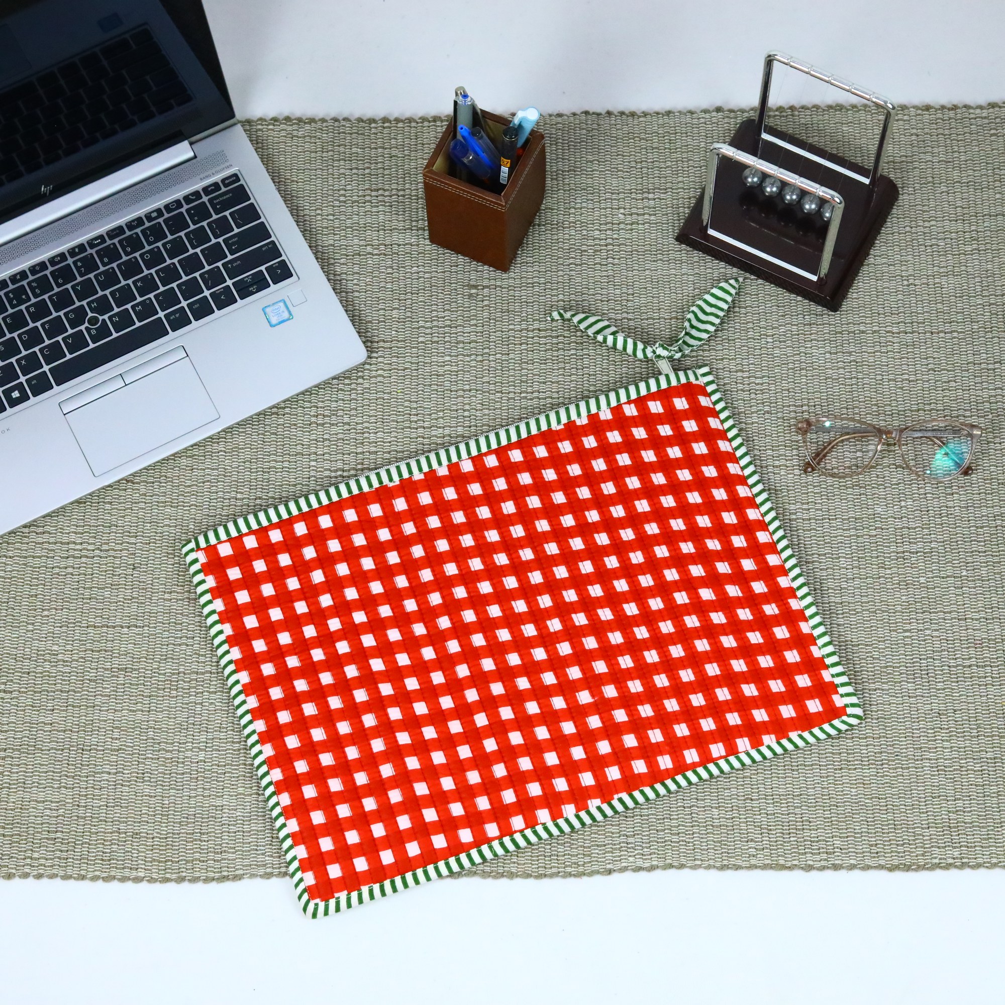 Classic Core Sleeve Cotton Quilted Screen Printed Laptop Sleeves With Bow - Image 6