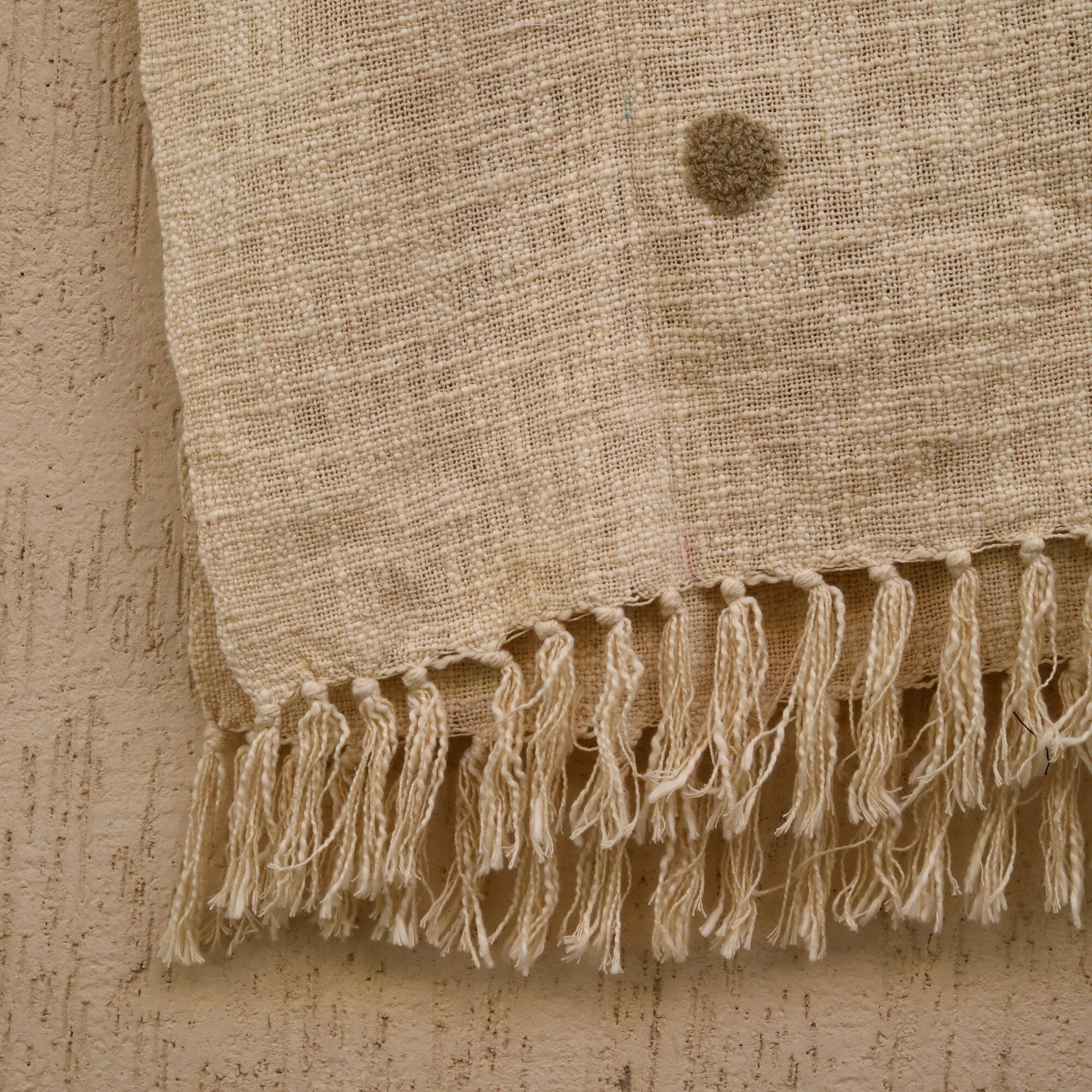 Slub Elegance Embroidery Shrug In Cream & Multicolor - Image 6