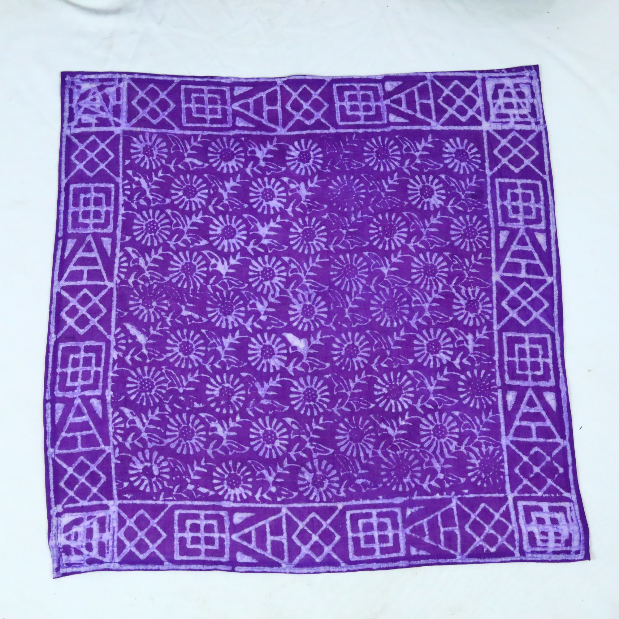 Made for everyday fun Cotton Block Printed Bandana In Purple - Image 3