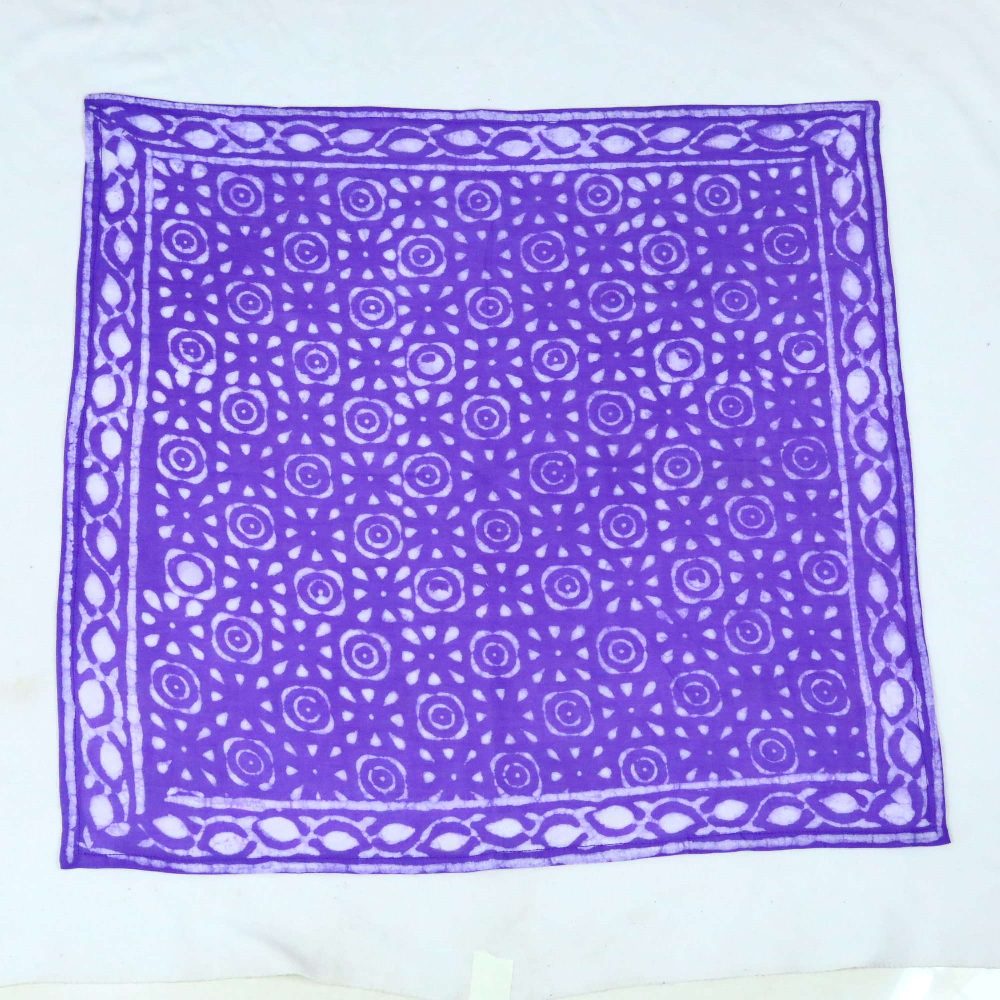 Loom Charm Bandana Cotton Block Printed Bandana In Purple - Image 2