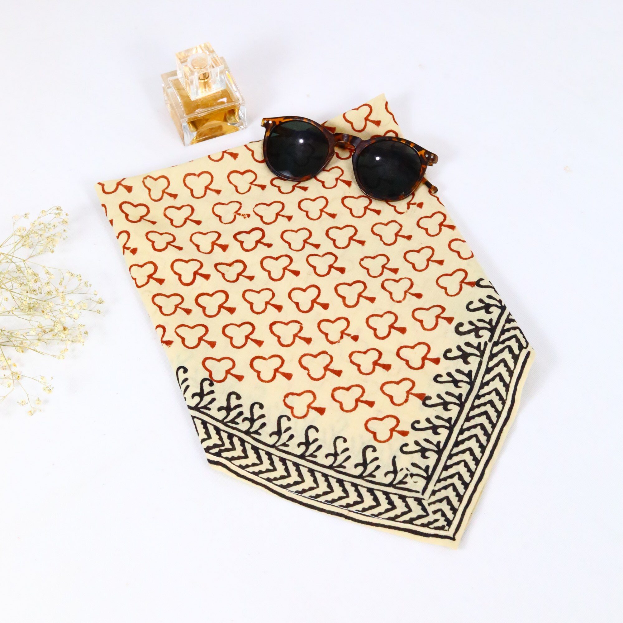 Pure Thread Premium Bandana Cotton Block Printed Bandana In Multicolor - Image 4