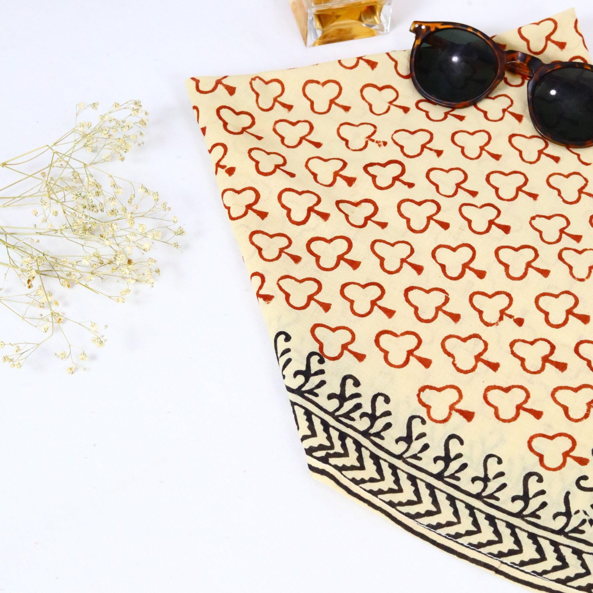 Pure Thread Premium Bandana Cotton Block Printed Bandana In Multicolor - Image 5