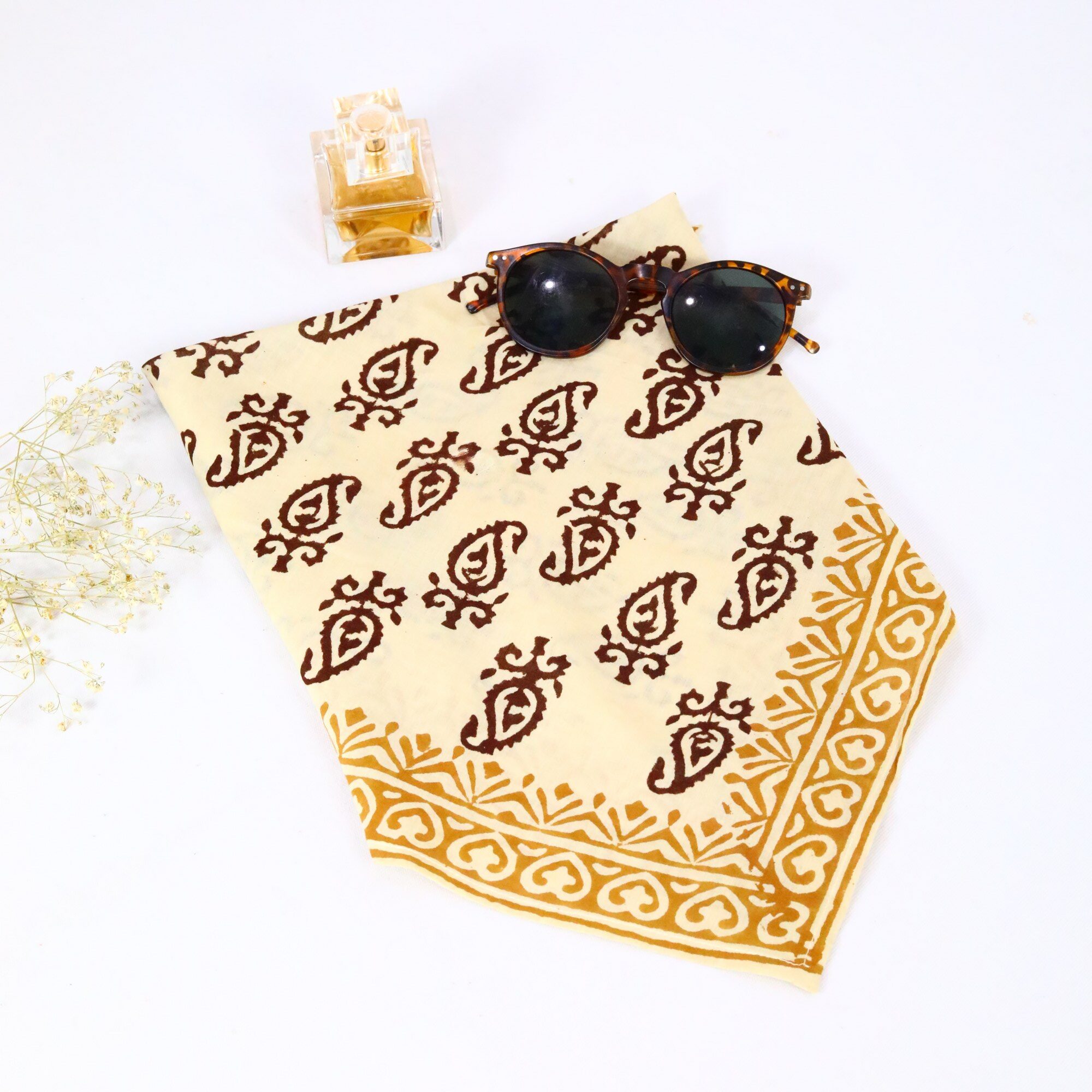 Vibe Twist Cotton Block Printed Bandana - Image 3