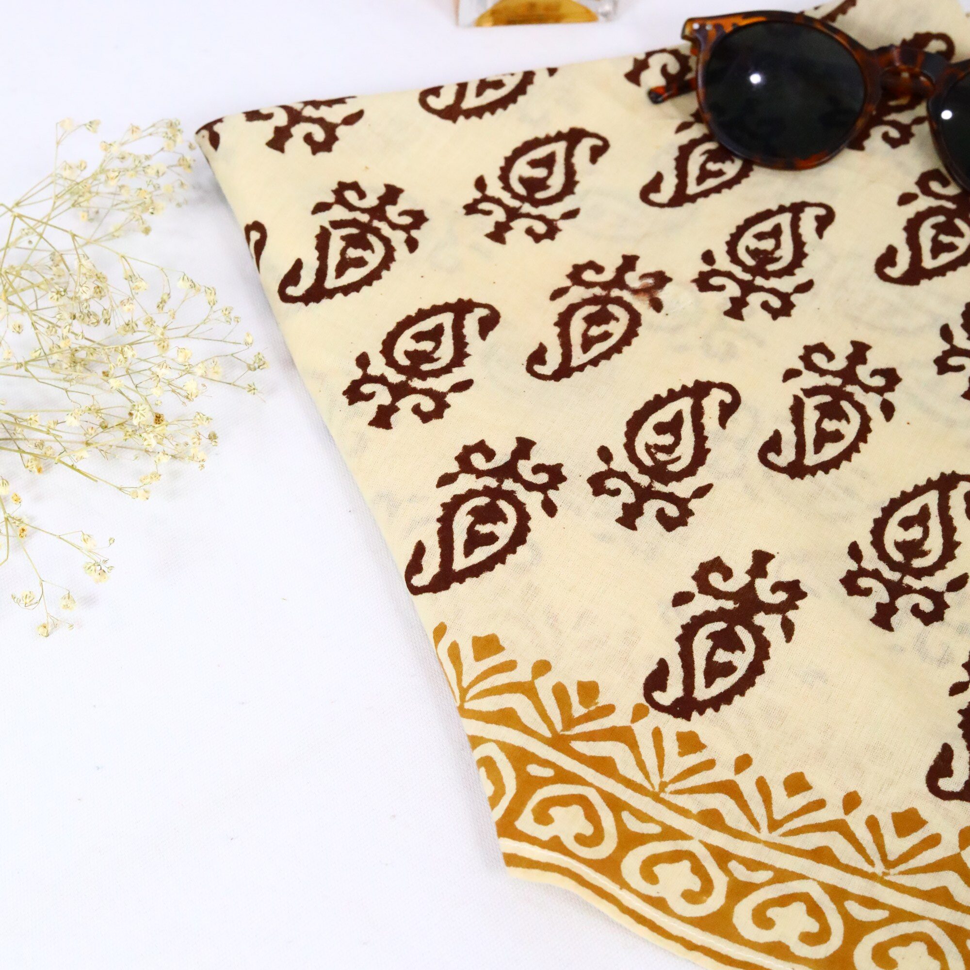 Vibe Twist Cotton Block Printed Bandana - Image 4