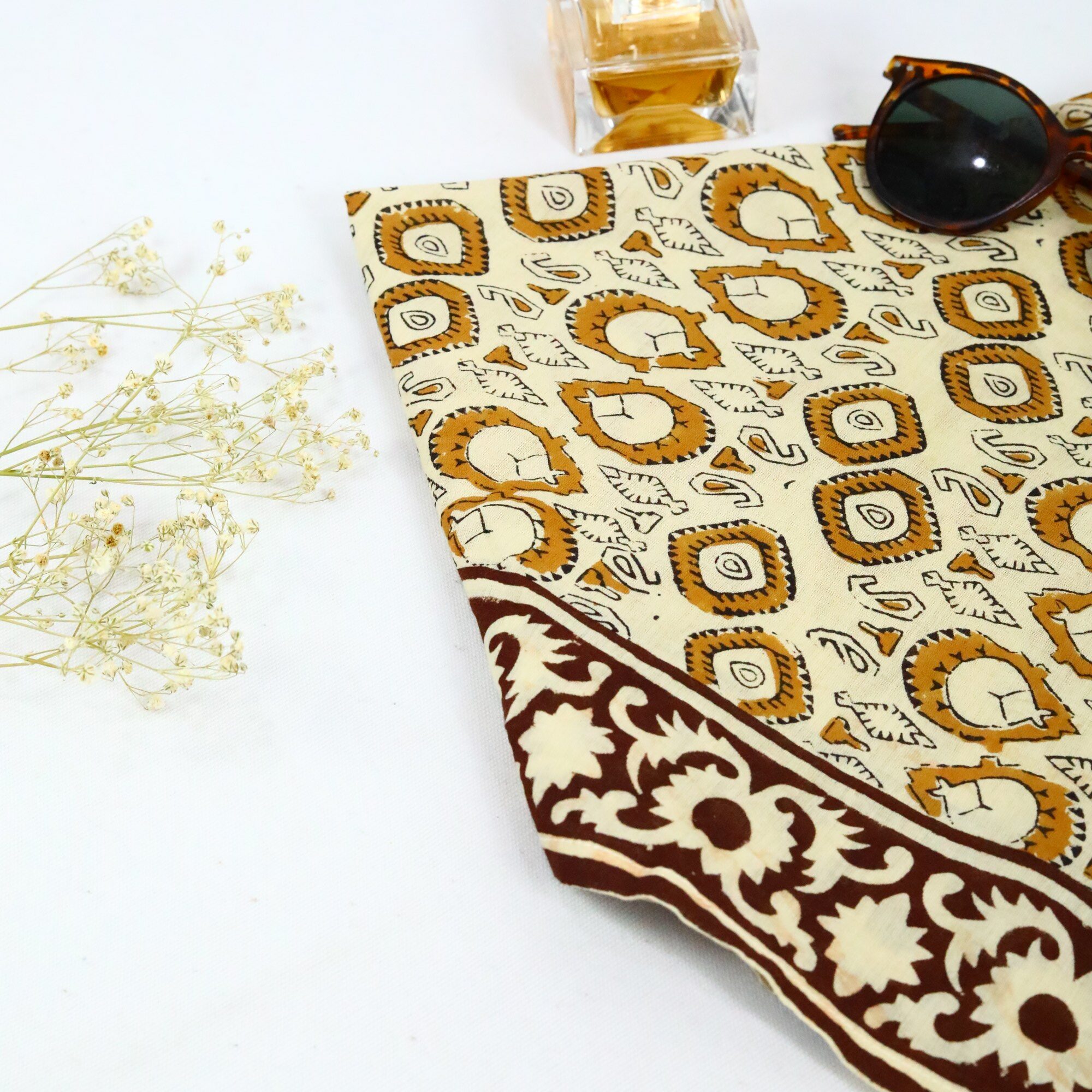 Twist & Pop Cotton Block Printed Bandana In Multicolor - Image 3