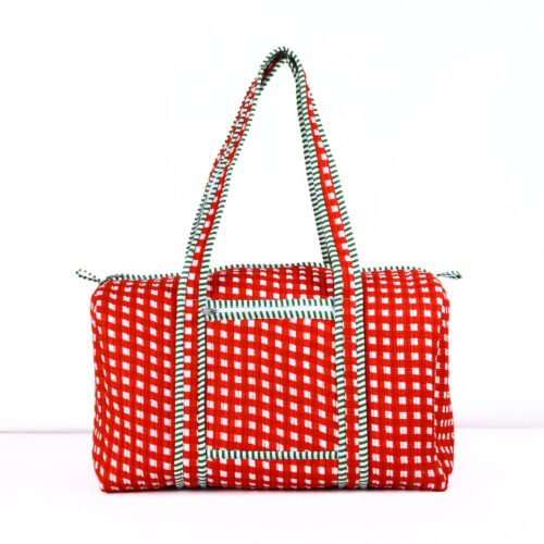 Jingle Journey Bag Screen Printed Cotton Duffle Bag With Sturdy Handles