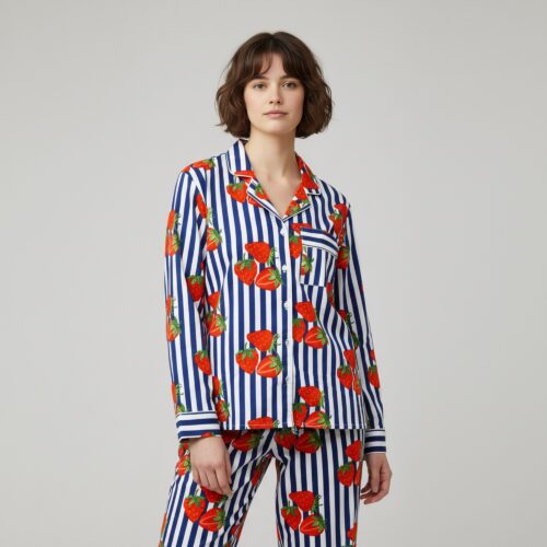 Strawberry Printed Cotton PJ Set