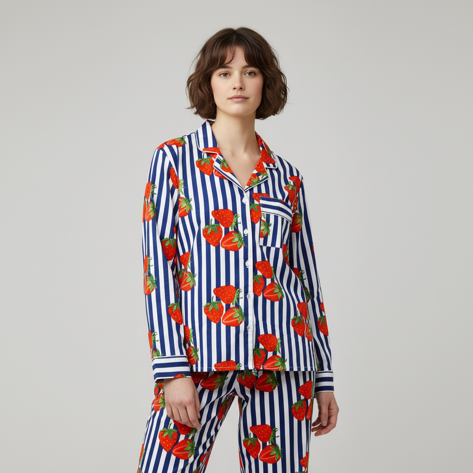 Strawberry Printed Cotton PJ Set