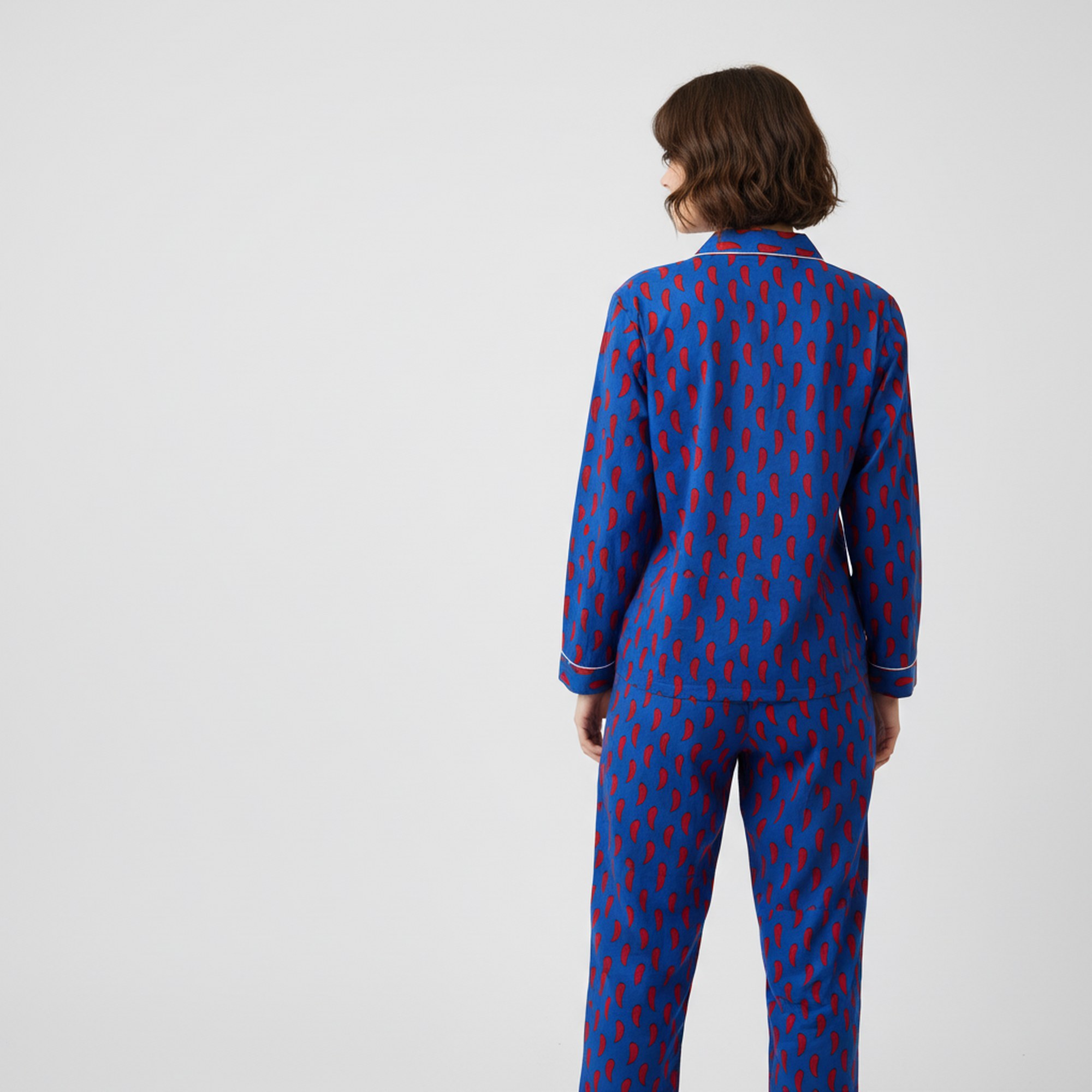 Nap Time Cotton PJ Set In Red Chilli Design - Image 2