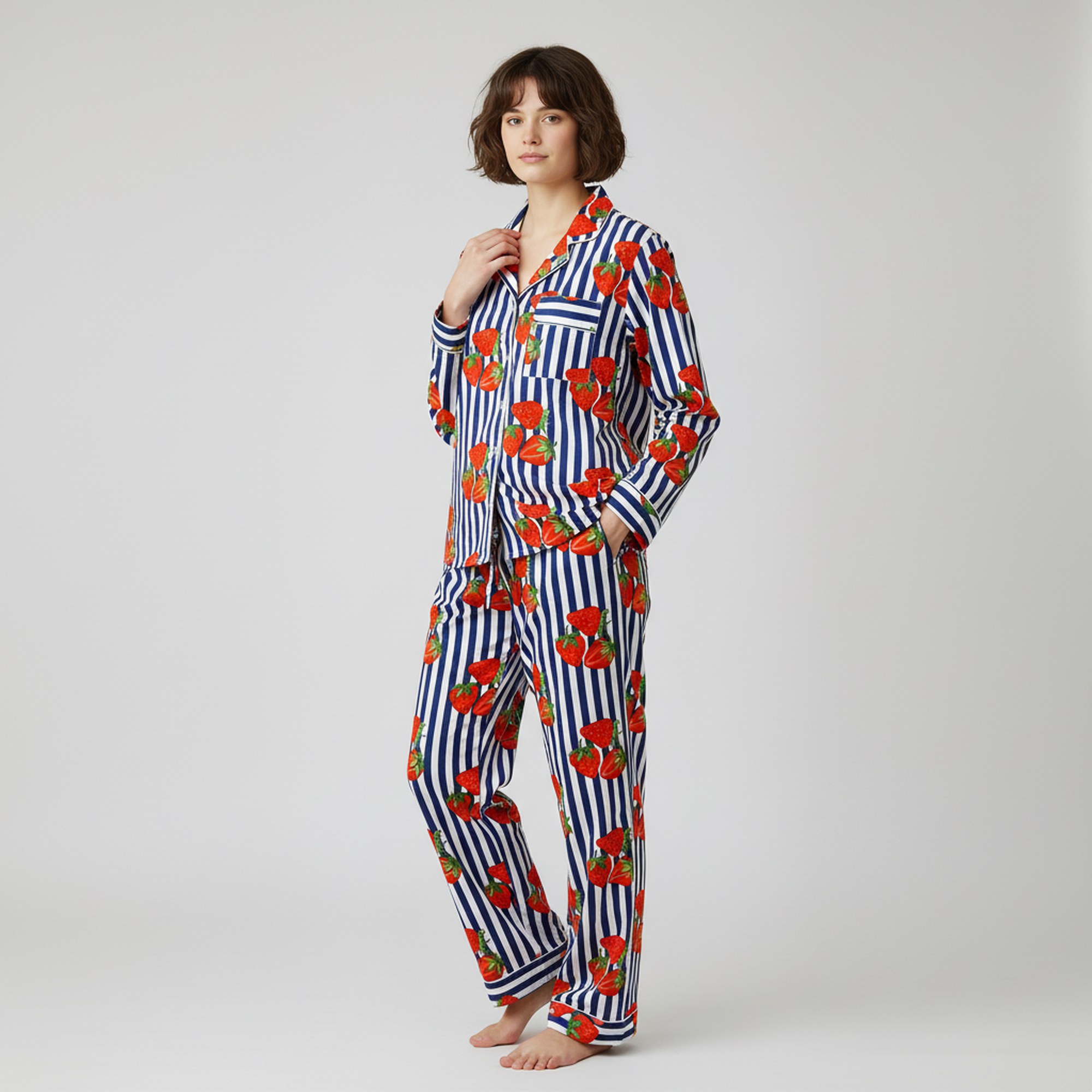 Strawberry Printed Cotton PJ Set - Image 3