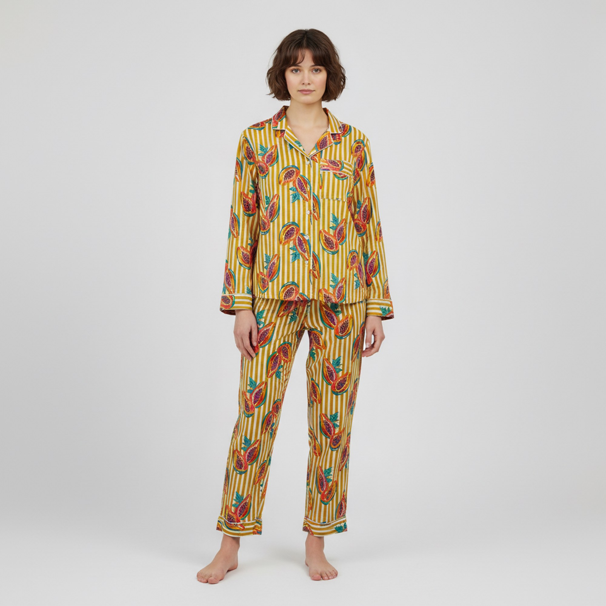 Papaya Printed Cotton PJ Set - Image 4