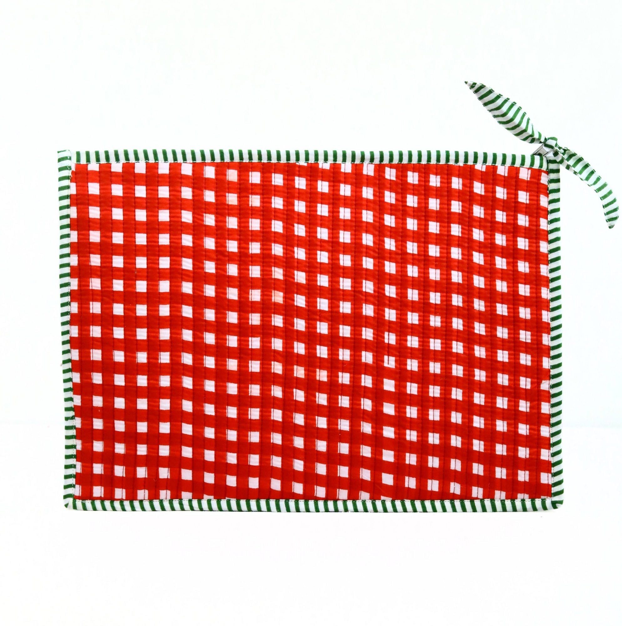 Classic Core Sleeve Cotton Quilted Screen Printed Laptop Sleeves With Bow - Image 7