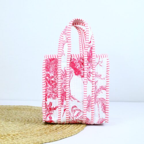 Yum Buddy Cotton Lunch Box In White & Pink