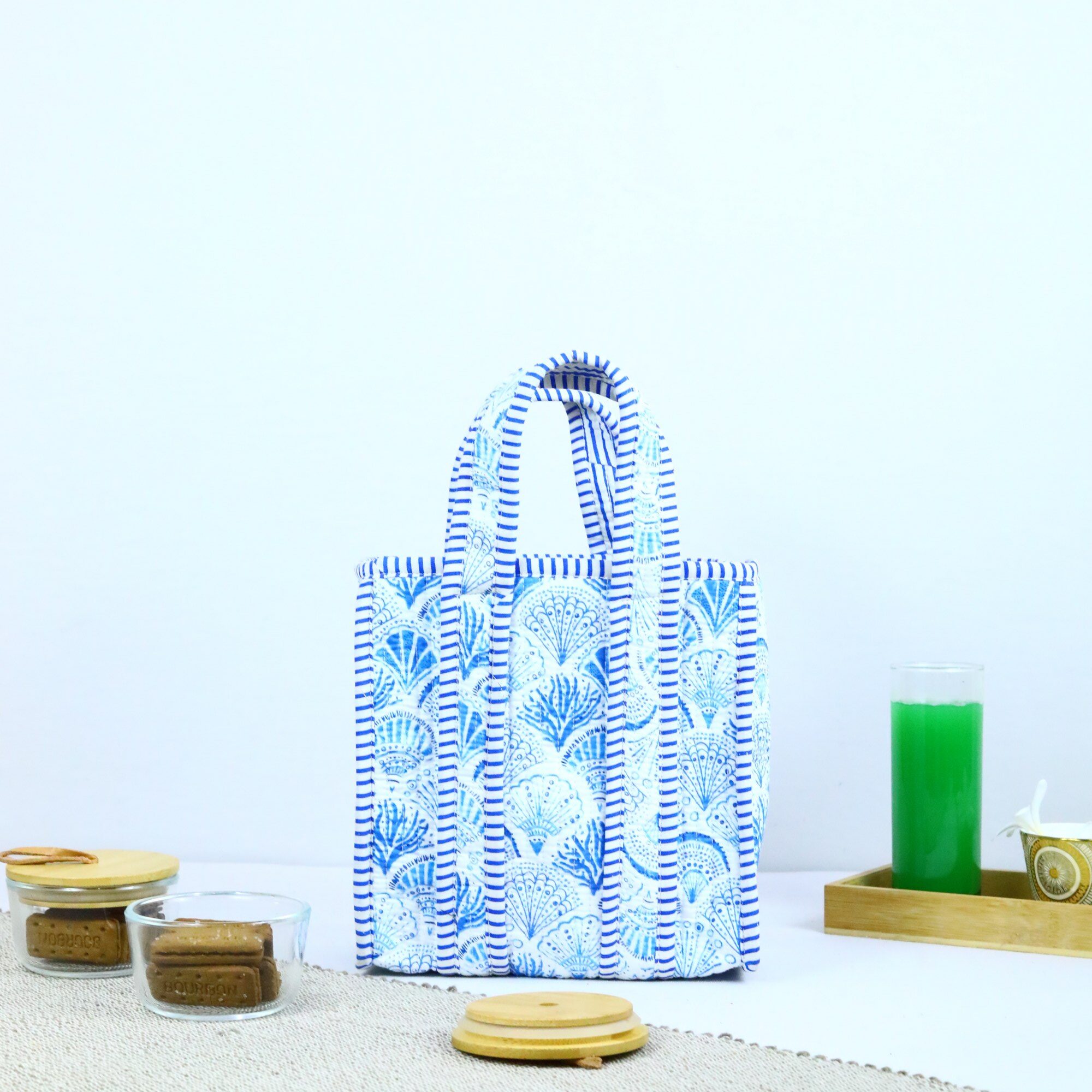 Happy Meal Cotton Lunch Box In White & Blue - Image 4