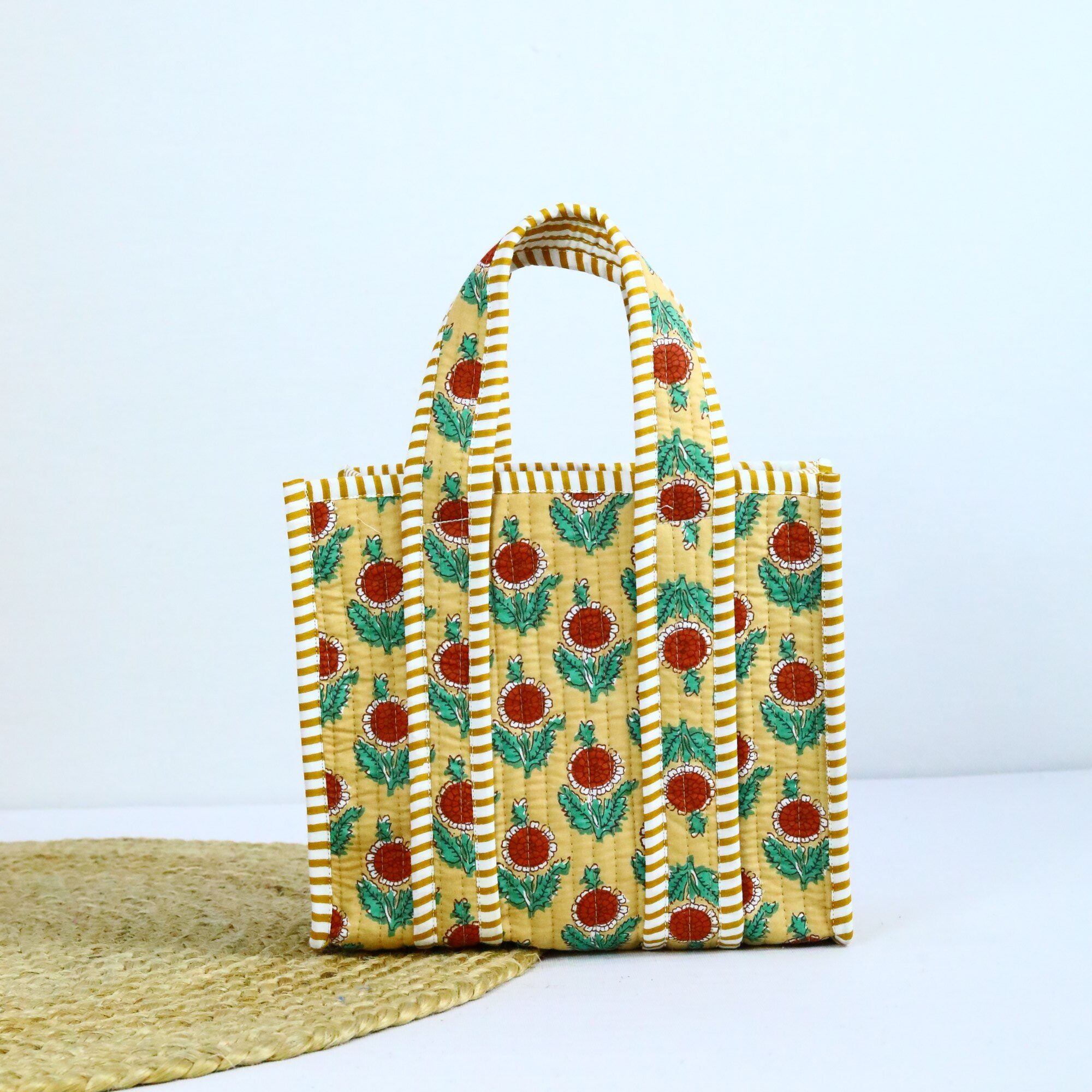 Classy Meal Cotton Lunch Box In Yellow & Multicolor