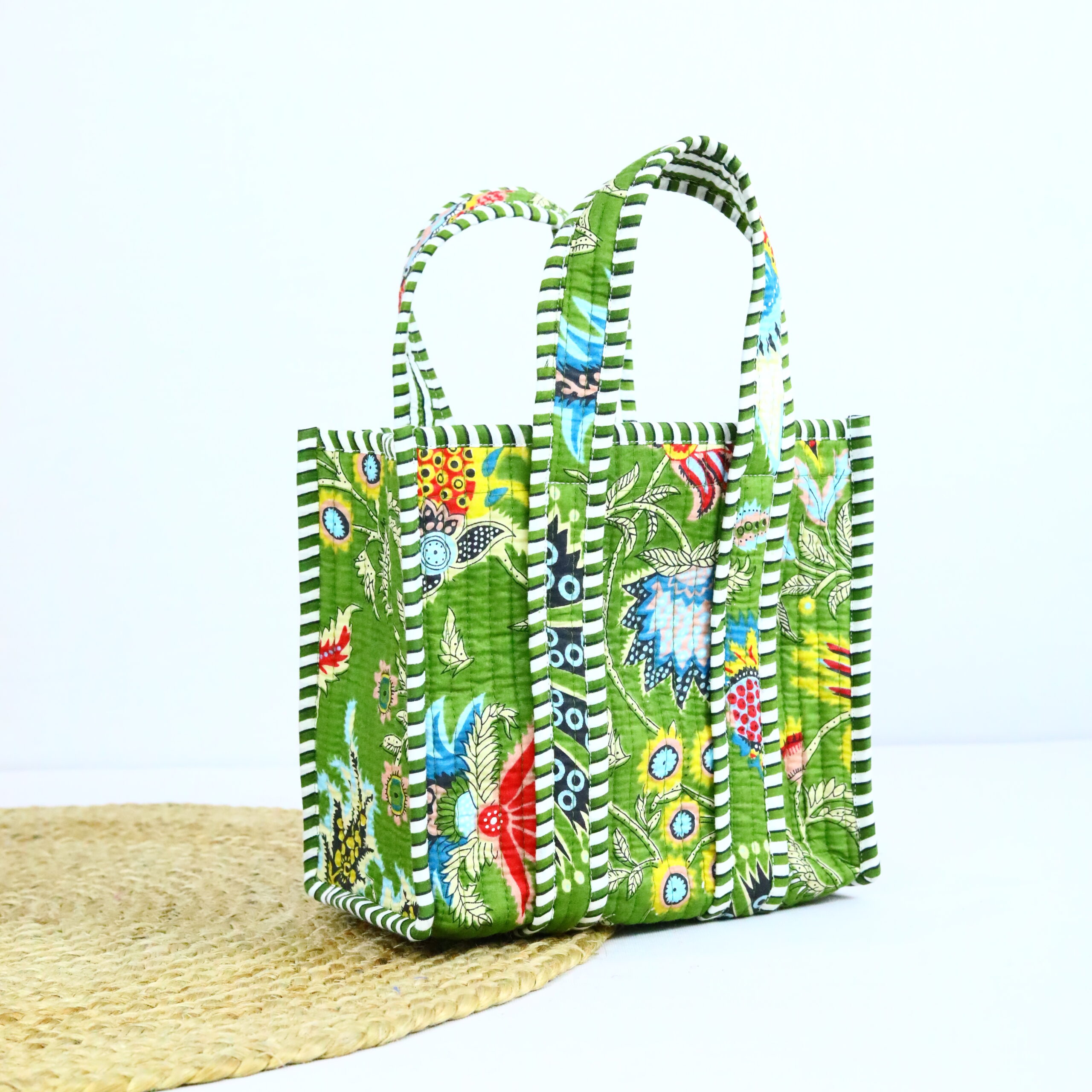 Daily Use Cotton Lunch Box In Green & Multicolor - Image 5