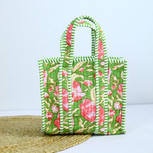 Swad Box Cotton Lunch Box In Light Green & Multicolor