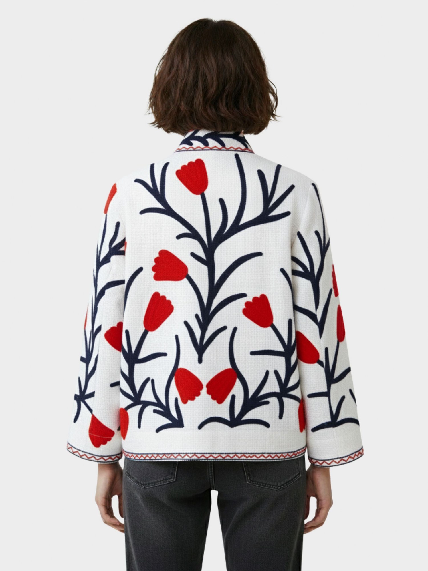 Vibe Queen Slub Suzani Jacket In Multicolor - Image 5