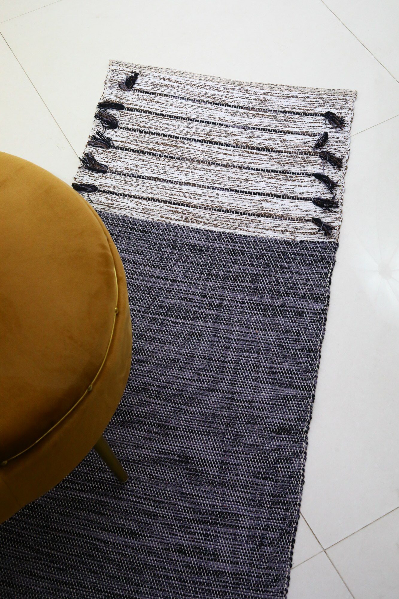 Gentle Ground Hand loomed Cotton Yoga Mat In Solid Dyed