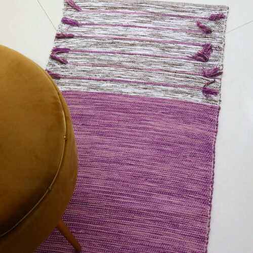 Purple Grace Hand loomed Cotton Yoga Mat In Solid Dyed
