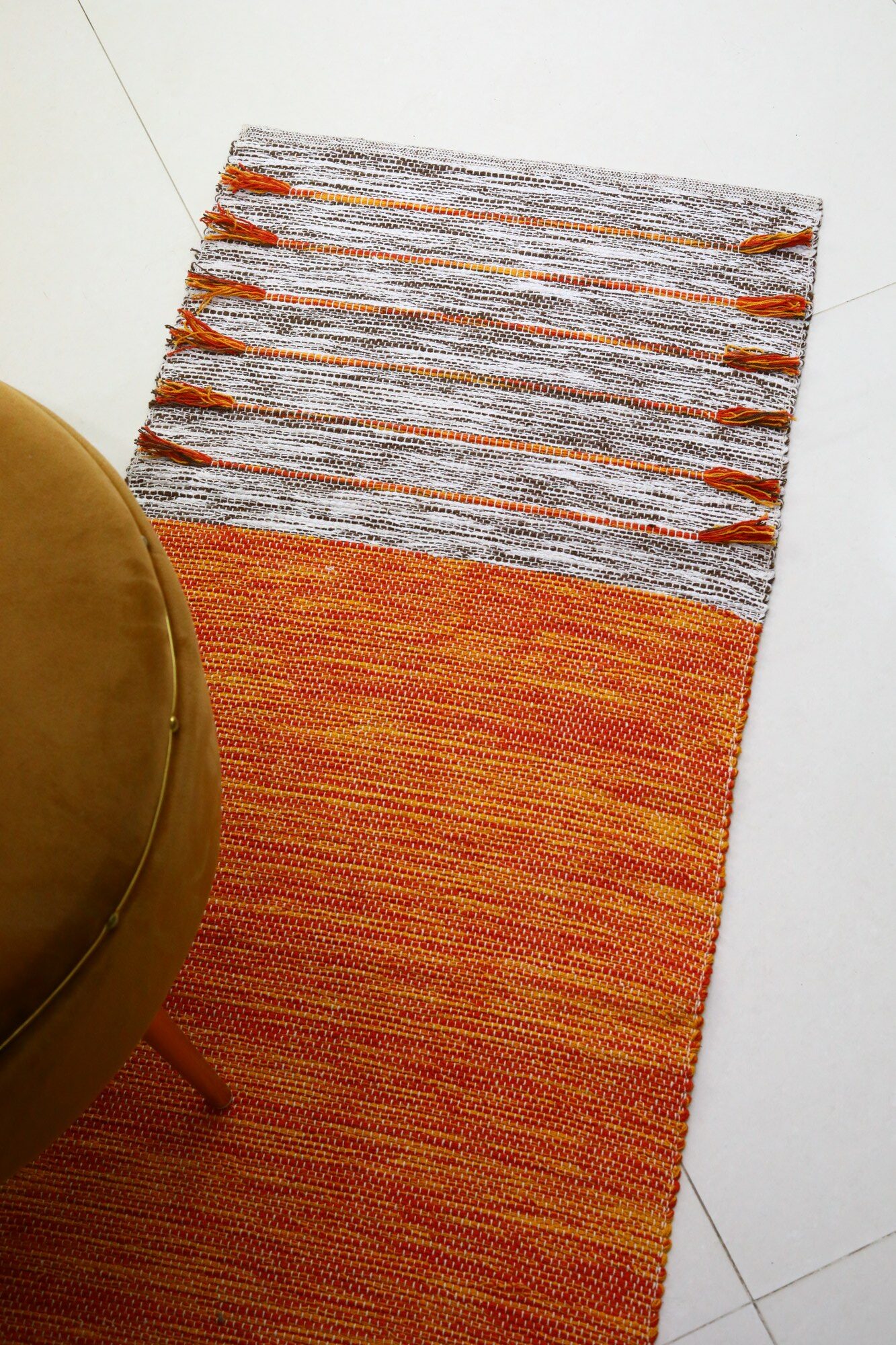 Warm Flow Hand loomed Cotton Yoga Mat In Solid Dyed