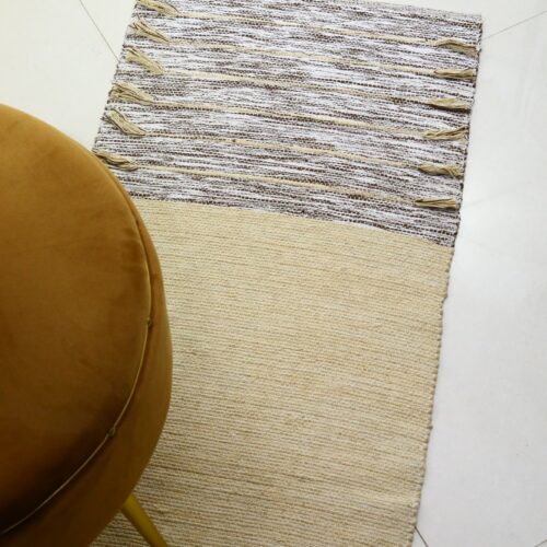 Grounded Glow Hand loomed Cotton Yoga Mat In Solid Dyed