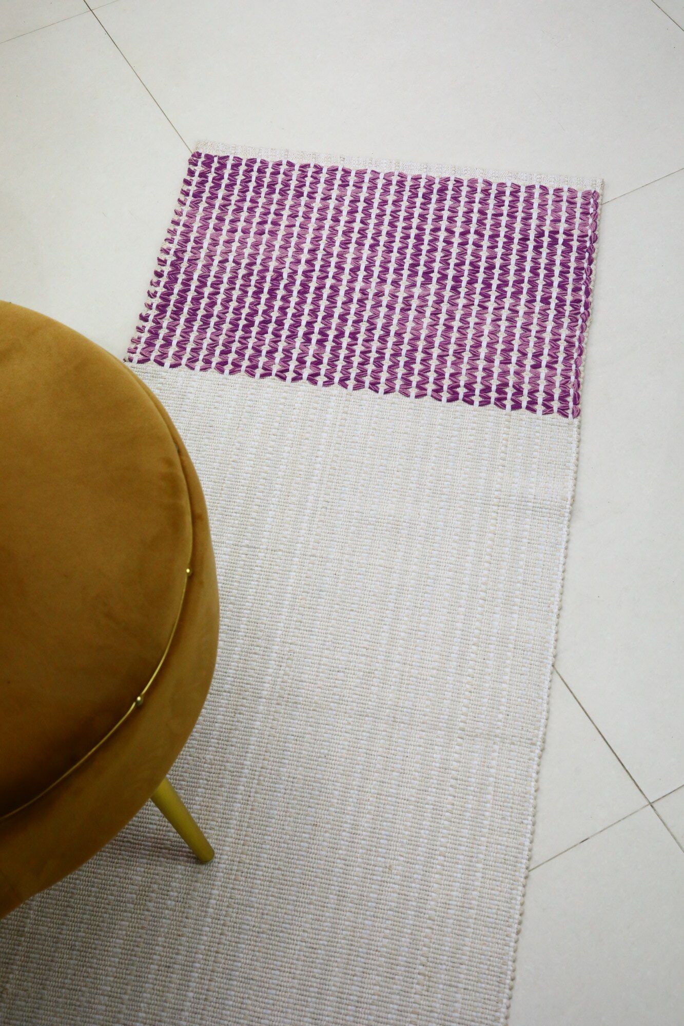 LuxeComfort Hand loomed Cotton Yoga Mat In Solid Dyed