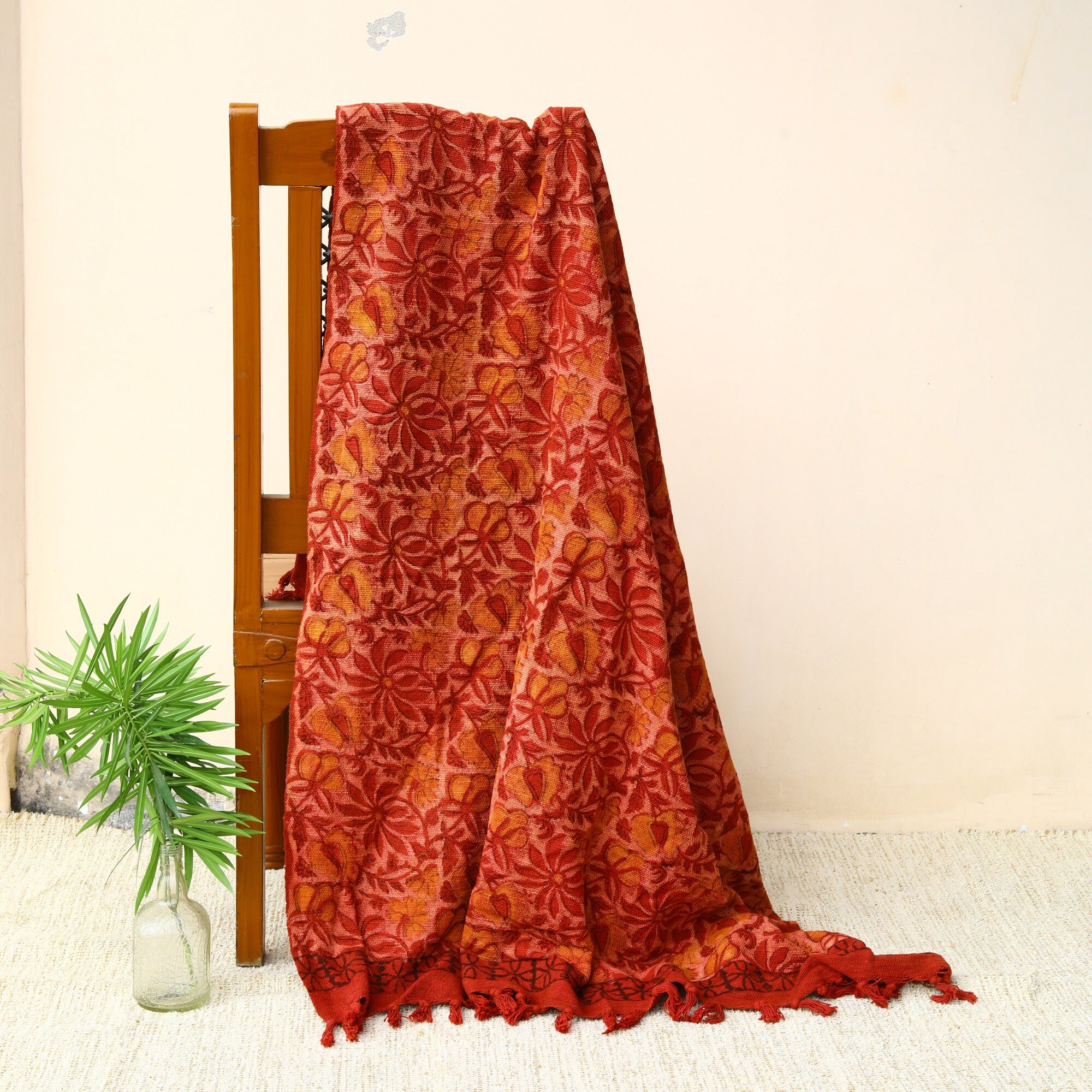 The Royal Ajrakh Printed Cotton Slub Throw - Image 3