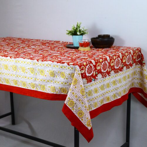 Indian Cotton Hand Block Print Table Cover
