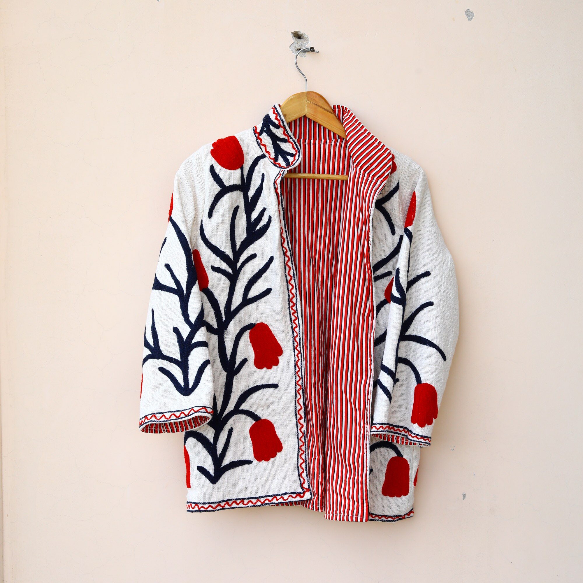 Vibe Queen Slub Suzani Jacket In Multicolor - Image 6