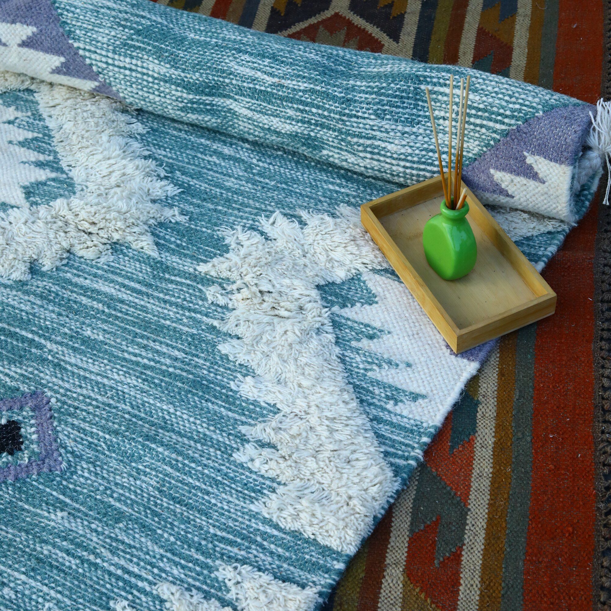 Nature Handwoven Wool Rug - Image 6