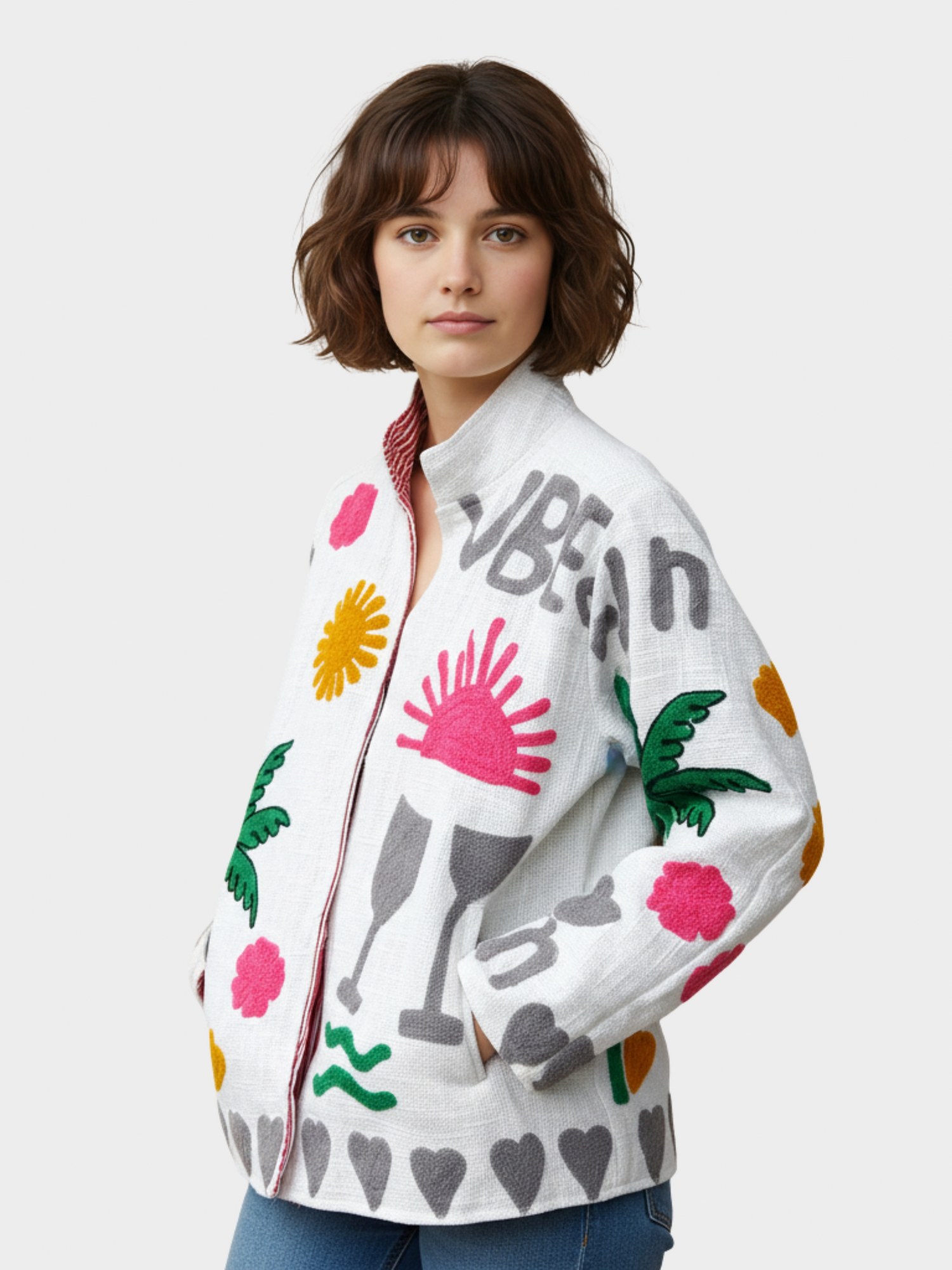 Rangrez Suzani Boho Jacket In Multicolor