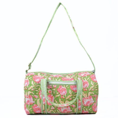 Royal Rover Screen Printed Cotton Quilted Duffle Bag With Sturdy Handle