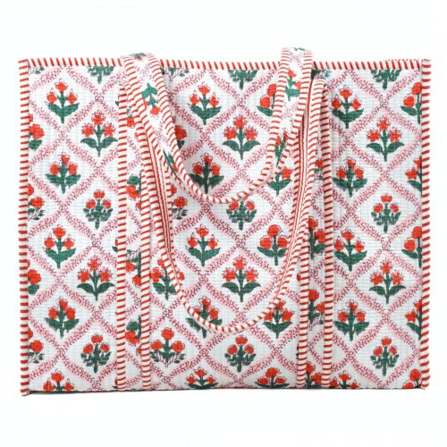 Grace & Glow Tote Bag Screen Print Cotton Quilted Tote Bag