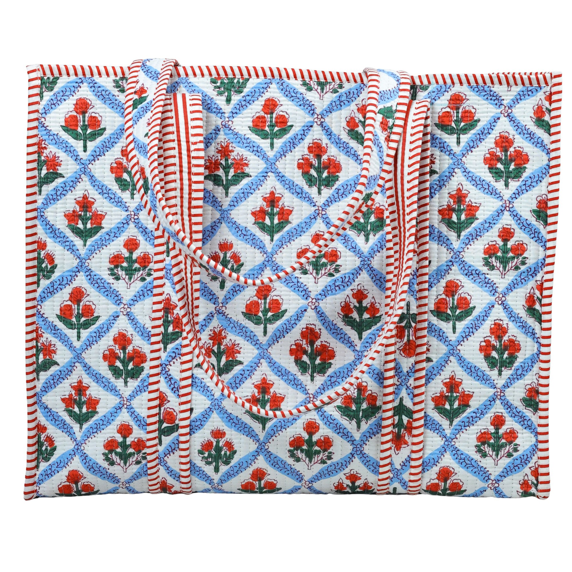 Classic Couture Screen Print Cotton Quilted Tote Bag