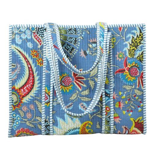 ClassicCharm Screen Print Cotton Quilted Tote Bag